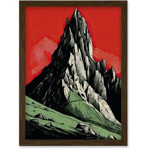 Artery8 - Tryfan Mountain Peak Bold Linocut - A4 - Framed Art Print Artery8 - Tryfan Mountain Peak Bold Linocut - A4 - Framed Art Print
