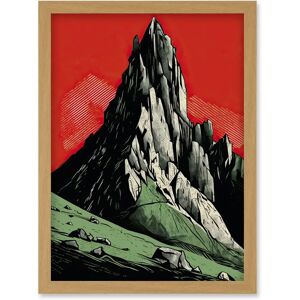 Artery8 Tryfan Mountain Peak A4 light oak Framed wall art Artery8 Tryfan Mountain Peak A4 light oak Framed wall art