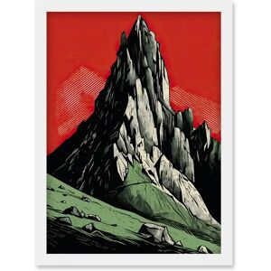 Artery8 - Tryfan Mountain Peak Linocut - Wall Art Print Artery8 - Tryfan Mountain Peak Linocut - Wall Art Print