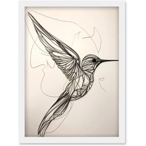 Artery8 - Humming Bird in Flight Line Drawing Portrait - A4 - Art Artery8 - Humming Bird in Flight Line Drawing Portrait - A4 - Art