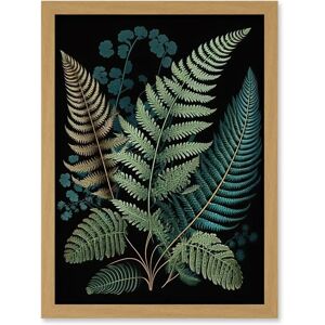 Artery8 Detailed Fern Fronds - A4 - Light Oak - Framed - Wall Art Artery8 Detailed Fern Fronds - A4 - Light Oak - Framed - Wall Art