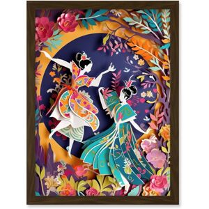 Artery8 Dancing in a Forest - A4 - Brown - Framed Wall Art Print Artery8 Dancing in a Forest - A4 - Brown - Framed Wall Art Print