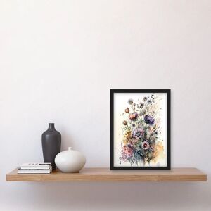 Artery8 - Spring Wildflowers Boho - Black - A4 - Wall Art Artery8 - Spring Wildflowers Boho - Black - A4 - Wall Art