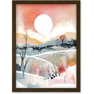 Artery8 - Sunset in Winter Landscape - A4 - Framed Wall Art Artery8 - Sunset in Winter Landscape - A4 - Framed Wall Art