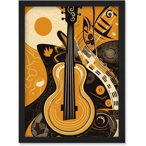 Artery8 - Abstract Guitar Music Poster - Black - A4 - Poster Artery8 - Abstract Guitar Music Poster - Black - A4 - Poster