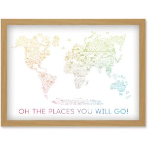 Artery8 - World Travel Map - Rainbow White - Wall Art Print Artery8 - World Travel Map - Rainbow White - Wall Art Print