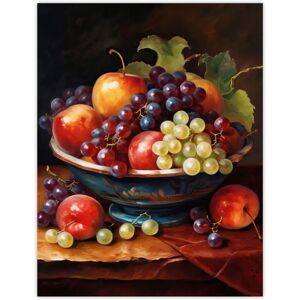 Artery8 - Classical Still Life Fruit Bowl Oil Painting - XL Artery8 - Classical Still Life Fruit Bowl Oil Painting - XL