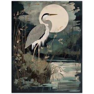 Artery8 - Supper Time - Moonlit Heron - XL - Wall Art Poster Print Artery8 - Supper Time - Moonlit Heron - XL - Wall Art Poster Print