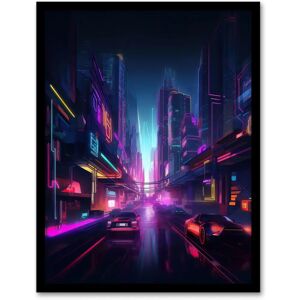 Artery8 Neon Purple Cityscape - A4 - art print Artery8 Neon Purple Cityscape - A4 - art print
