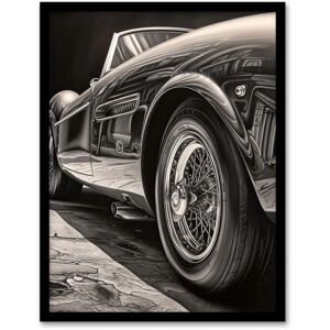 Artery8 - Sports Car Spoke Wheels - A4 - Black - Art Print Artery8 - Sports Car Spoke Wheels - A4 - Black - Art Print