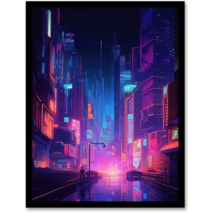 Artery8 - Synthpop City - Blue - Purple - Wall Art Print Artery8 - Synthpop City - Blue - Purple - Wall Art Print