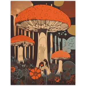 Artery8 - Vintage Cep Mushroom - Earthy Orange - Poster Artery8 - Vintage Cep Mushroom - Earthy Orange - Poster