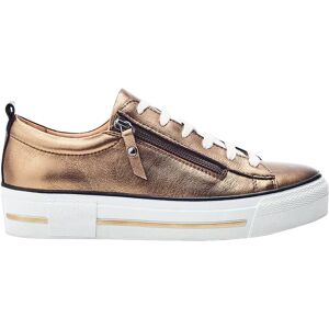 Moda In Pelle Filician Gold Leather Side Zip Trainers - Trainers Moda In Pelle Filician Gold Leather Side Zip Trainers - Trainers
