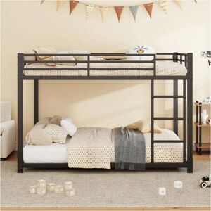 Merax Stapelbed 2 x 140 x 200 cm - Metaal - Zwart - Kinderen Merax Stapelbed 2 x 140 x 200 cm - Metaal - Zwart - Kinderen