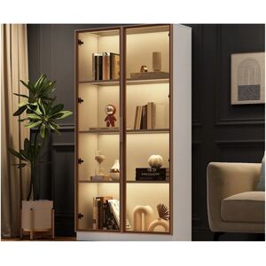 Merax - Vitrine 2 portes en verre - 80x40x160 cm - Blanc - display cabinet Merax - Vitrine 2 portes en verre - 80x40x160 cm - Blanc - display cabinet