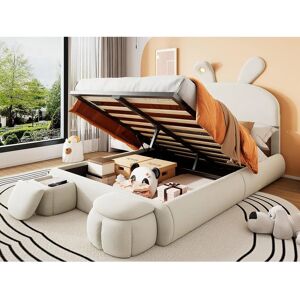 Lit ModernLuxe avec Oreilles de Lapin LED - 140x200cm Lit Enfant Lit ModernLuxe avec Oreilles de Lapin LED - 140x200cm Lit Enfant