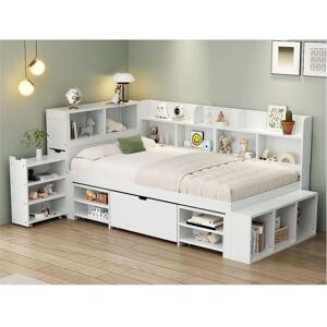 ModernLuxe - Lit 90x200cm MDF - Blanc - Bed ModernLuxe - Lit 90x200cm MDF - Blanc - Bed