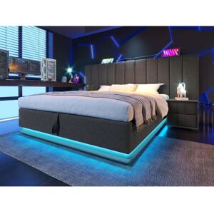 ModernLuxe - Lit coffre lin 160x200 - Bed frame ModernLuxe - Lit coffre lin 160x200 - Bed frame
