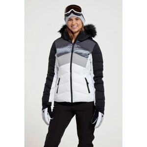 Mountain Warehouse Damen Cascade Polster Ski Jacke - Weiß/Schwarz - Größe 18 UK Mountain Warehouse Damen Cascade Polster Ski Jacke - Weiß/Schwarz - Größe 18 UK