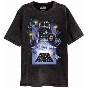 Star Wars Black Unisex T-Shirt - Vintage Logo & Characters Star Wars Black Unisex T-Shirt - Vintage Logo & Characters
