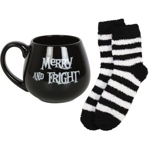 Something Different Merry & Fright Christmas Mug and Sock Set - Black/White Something Different Merry & Fright Christmas Mug and Sock Set - Black/White