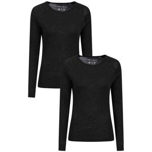 Mountain Warehouse Dames Merino Wol Basislaag Top - Zwart - Maat 16 Mountain Warehouse Dames Merino Wol Basislaag Top - Zwart - Maat 16