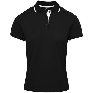 Premier Womens/ladies Coolchecker Contrast Pique Polo Shirt - Black/White XXL Premier Womens/ladies Coolchecker Contrast Pique Polo Shirt - Black/White XXL