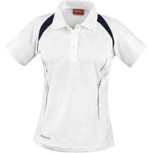 Spiro Femme Polo Blanc/Navy - Respirant, Performance Spiro Femme Polo Blanc/Navy - Respirant, Performance