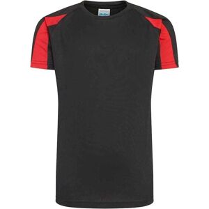 AWDis Jet Black/Fire Red 9-11 Years Contrast Moisture Wicking T-Shirt AWDis Jet Black/Fire Red 9-11 Years Contrast Moisture Wicking T-Shirt