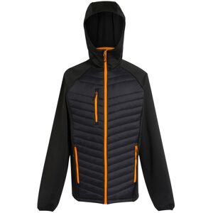 Regatta Mens Navigate Quilted Hybrid Jacket - Black/Orange Pop - S Regatta Mens Navigate Quilted Hybrid Jacket - Black/Orange Pop - S
