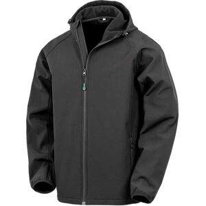 Result Black Recycled Mens Hooded 3 Layer Soft Shell Jacket Result Black Recycled Mens Hooded 3 Layer Soft Shell Jacket