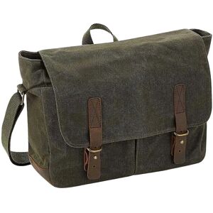Quadra Heritage Leather Trim Messenger Bag Olive - Messenger Bag Quadra Heritage Leather Trim Messenger Bag Olive - Messenger Bag