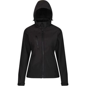 Regatta Damen Venturer Winddichte Softshell Jacke - Kapuzen, Schwarz Regatta Damen Venturer Winddichte Softshell Jacke - Kapuzen, Schwarz