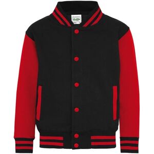 Awdis Childrens Varsity Jacket Jet Black/Fire Red - Jacket Awdis Childrens Varsity Jacket Jet Black/Fire Red - Jacket