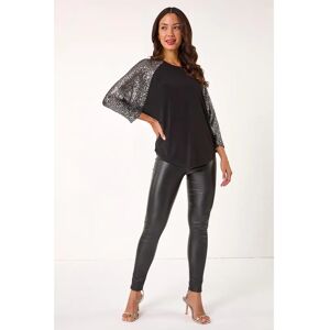 Roman Originals UK Silver Sequin Sleeve Tunic - Size 10 Roman Originals UK Silver Sequin Sleeve Tunic - Size 10