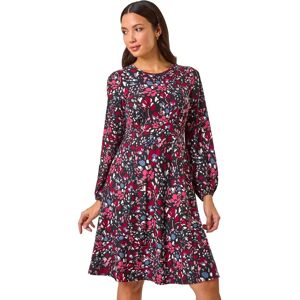 Roman Pink Floral Print Ruched Dress - Dress Roman Pink Floral Print Ruched Dress - Dress