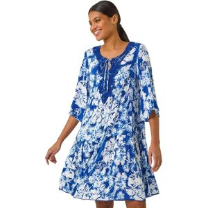 Roman Originals UK Blue Floral Lace Smock Dress - Size 10 Roman Originals UK Blue Floral Lace Smock Dress - Size 10