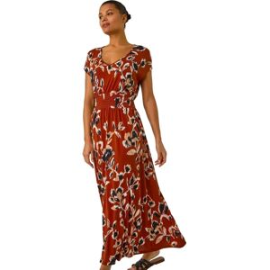 Roman Abstract Print Ruched Waist Maxi Dress - Max Dress Roman Abstract Print Ruched Waist Maxi Dress - Max Dress