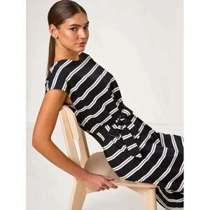 Robe midi à rayures noires avec nœud latéral - Roman Originals - Taille 16 Robe midi à rayures noires avec nœud latéral - Roman Originals - Taille 16