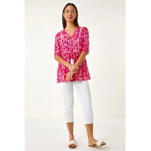 Roman Originals UK Pink Abstract Top - Size 18 - Top Roman Originals UK Pink Abstract Top - Size 18 - Top