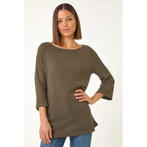 Roman Originals UK Mocha Model 12 Crochet Knit Tunic Top - Women Roman Originals UK Mocha Model 12 Crochet Knit Tunic Top - Women