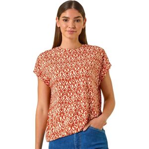 Roman Originals UK Rust Model 12 Geometric Print Top - Top Roman Originals UK Rust Model 12 Geometric Print Top - Top