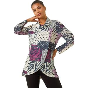 Roman Women's Patchwork Print Cowl Neck Top - Top Roman Women's Patchwork Print Cowl Neck Top - Top