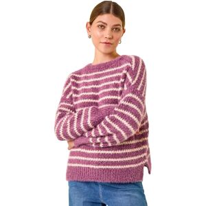 Roman Model 16 Purple Fluffy Stripe Knit Jumper Roman Model 16 Purple Fluffy Stripe Knit Jumper