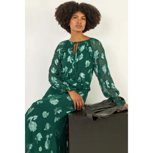 Roman Green Floral Brocade Midi Dress - Dress Roman Green Floral Brocade Midi Dress - Dress
