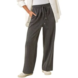 Roman Women's Petite Stripe Wide Leg Stretch Trousers - Trousers Roman Women's Petite Stripe Wide Leg Stretch Trousers - Trousers