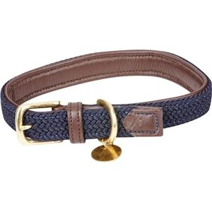 Weatherbeeta Leather Dog Collar - Plaited - Brown/Navy - XXL Weatherbeeta Leather Dog Collar - Plaited - Brown/Navy - XXL