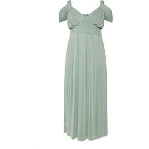 Yours London Sage Green Metallic Cold Shoulder Maxi Mesh Dress - Maxi Dress Yours London Sage Green Metallic Cold Shoulder Maxi Mesh Dress - Maxi Dress
