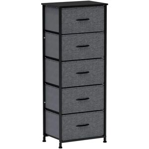 Homcom Dark Grey 5 Drawer Fabric Chest Of Drawers - Chest of Drawers Homcom Dark Grey 5 Drawer Fabric Chest Of Drawers - Chest of Drawers