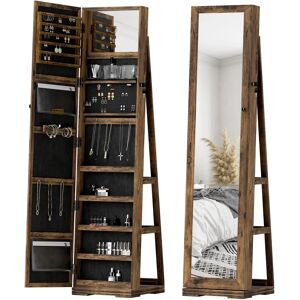 Homcom Rustic Brown Jewelry Cabinet - Full Length Mirror, 38x38x160cm Homcom Rustic Brown Jewelry Cabinet - Full Length Mirror, 38x38x160cm